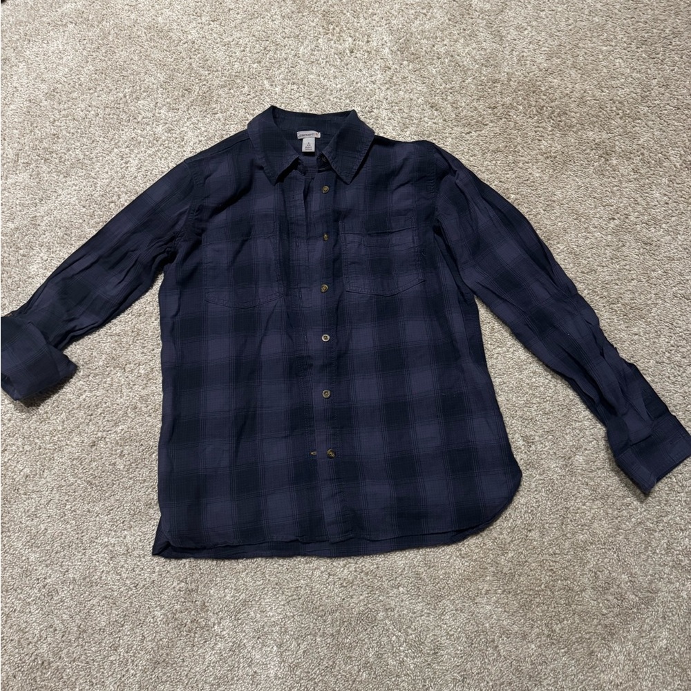 Carhartt Blue Plaid Button Down Shirt